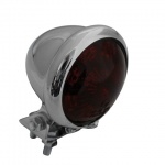 255-131 LED-Rücklicht BATES STYLE, verchromtes Metallgehäuse, rotes Glas, verstellbarer Halter, E-gepr.